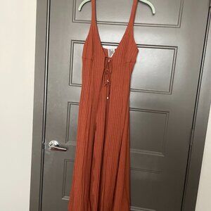 Free People Tie-Front Maxi Sweater Vest - size Small